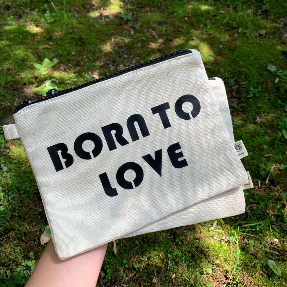 Born to love hemp pouch